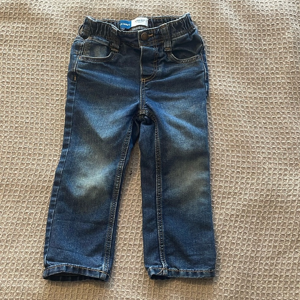 2T Old Navy Boys Unisex Jeans Denim Straight 5 Pocket Snap Closure